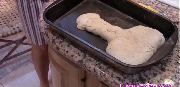  Naughty teen cooks sharing cock in kitchen